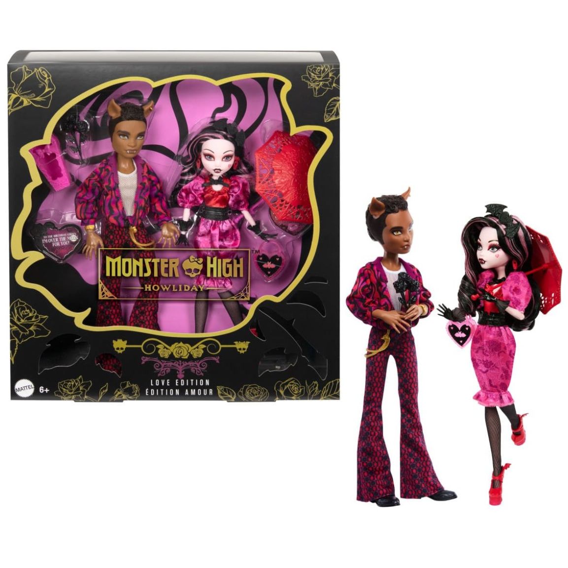 Love Edition Paquete de 2 Draculaura + Clawd Monster High