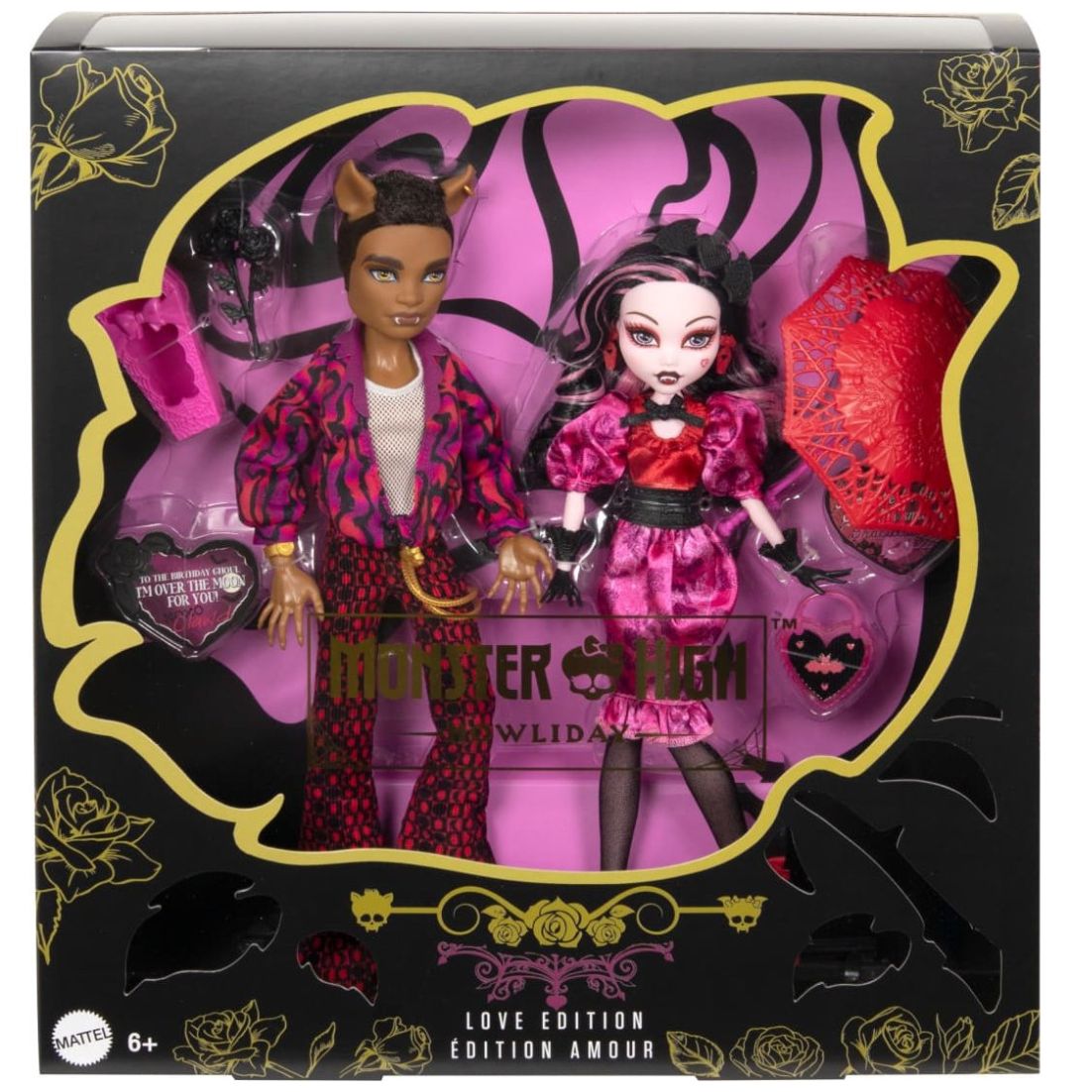 Love Edition Paquete de 2 Draculaura + Clawd Monster High