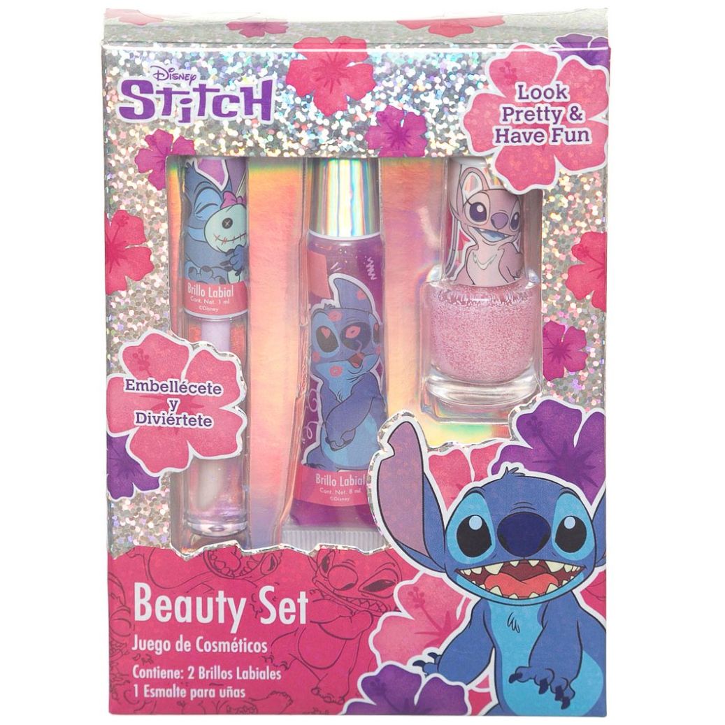 Set Beauty Lipgloss Esmalte Stich Disney Bes27St