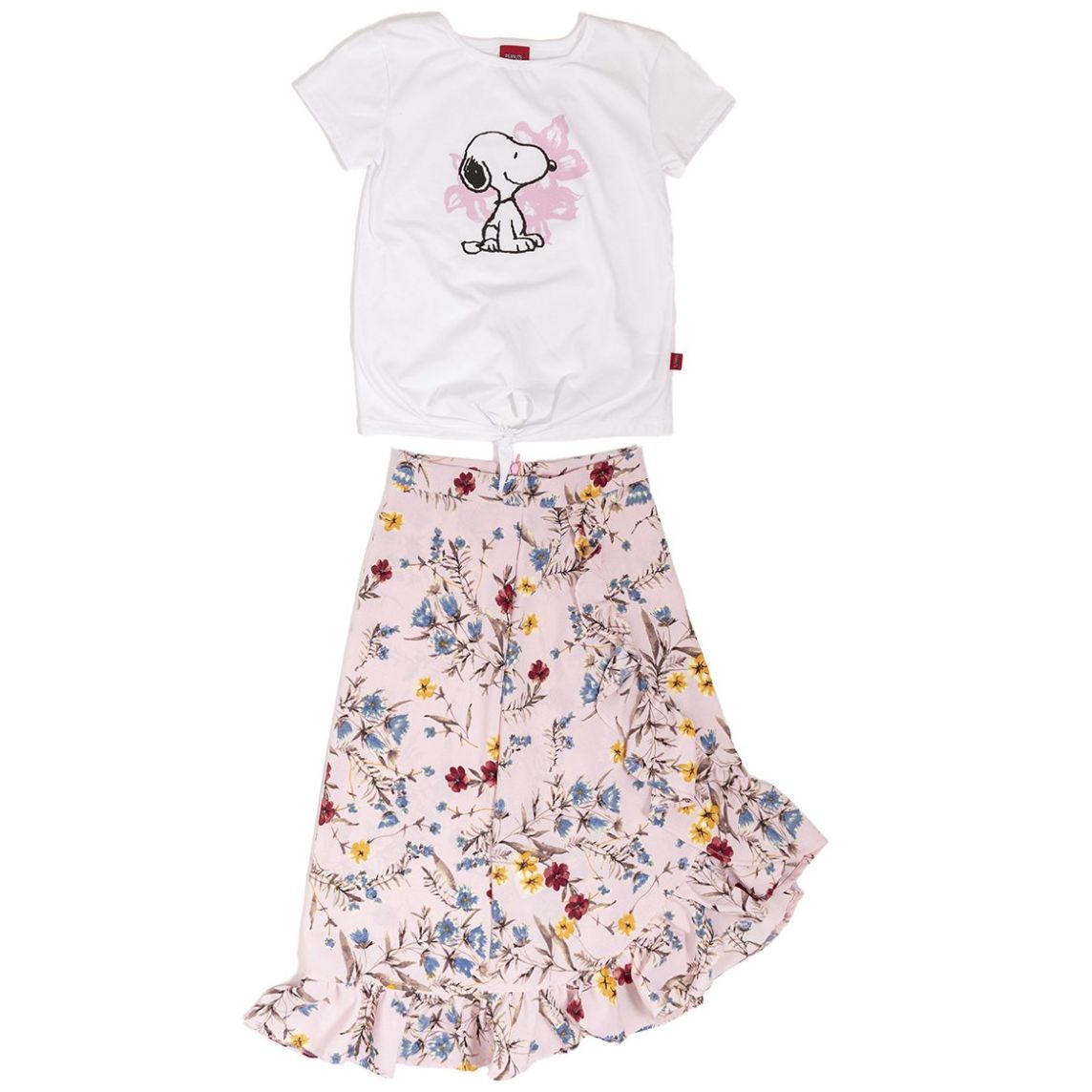 Conjunto para Niña 2 Piezas Playera Manga Corta Y Falda Snoopy