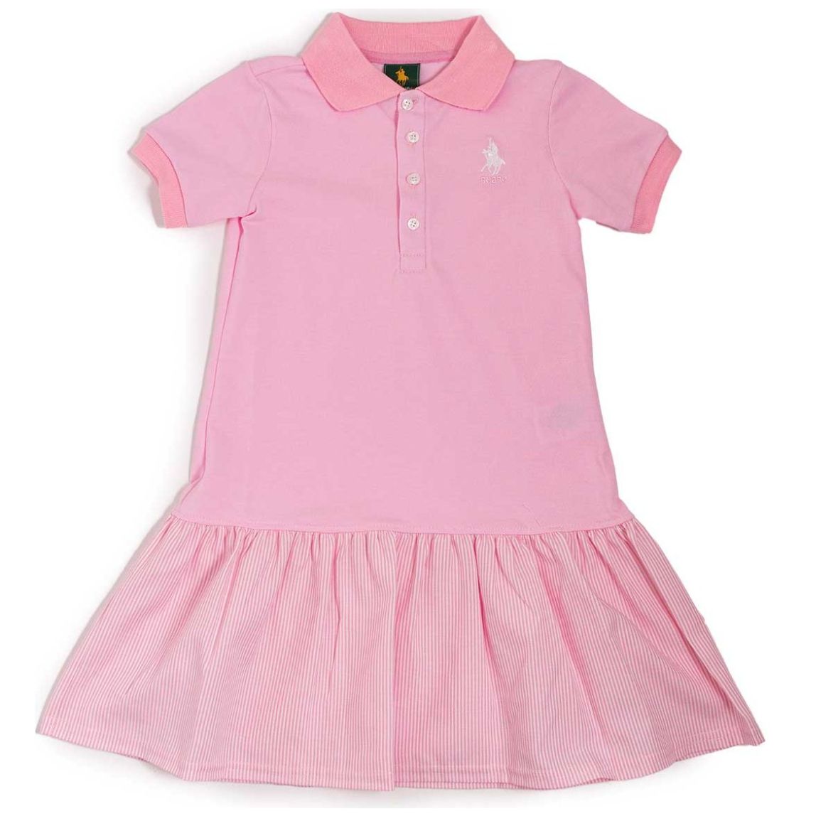 Vestido para Niña Cuello Tipo Polo Manga Corta Combinado Royal Polo Club