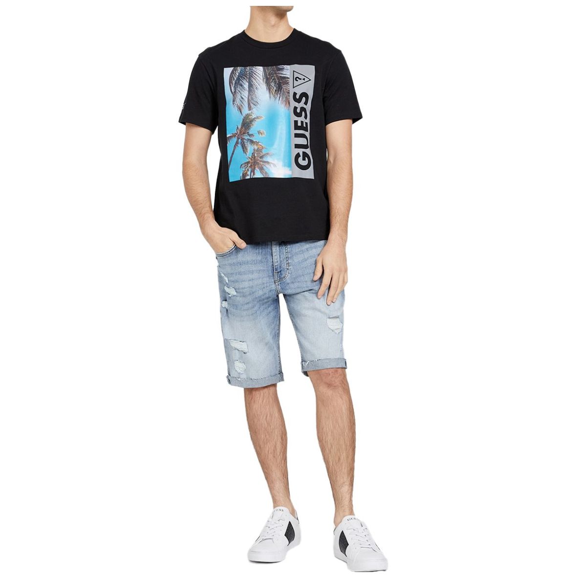 Playera Guess Estampado Palmeras para Hombre