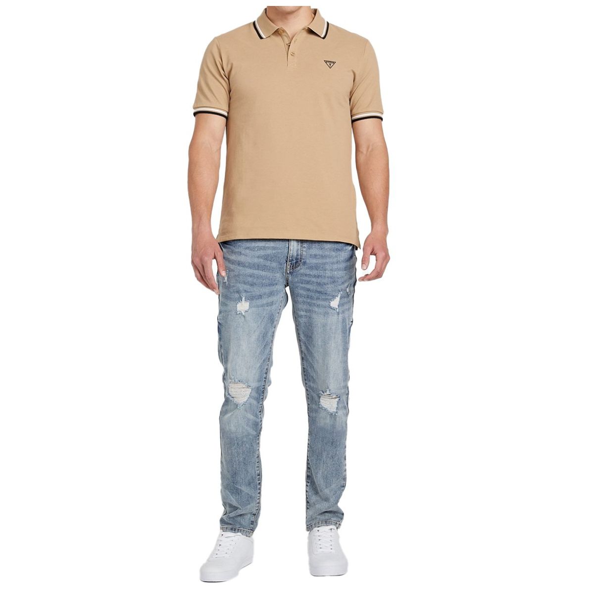 Playera Tipo Polo Guess Logo Pequeño para Hombre