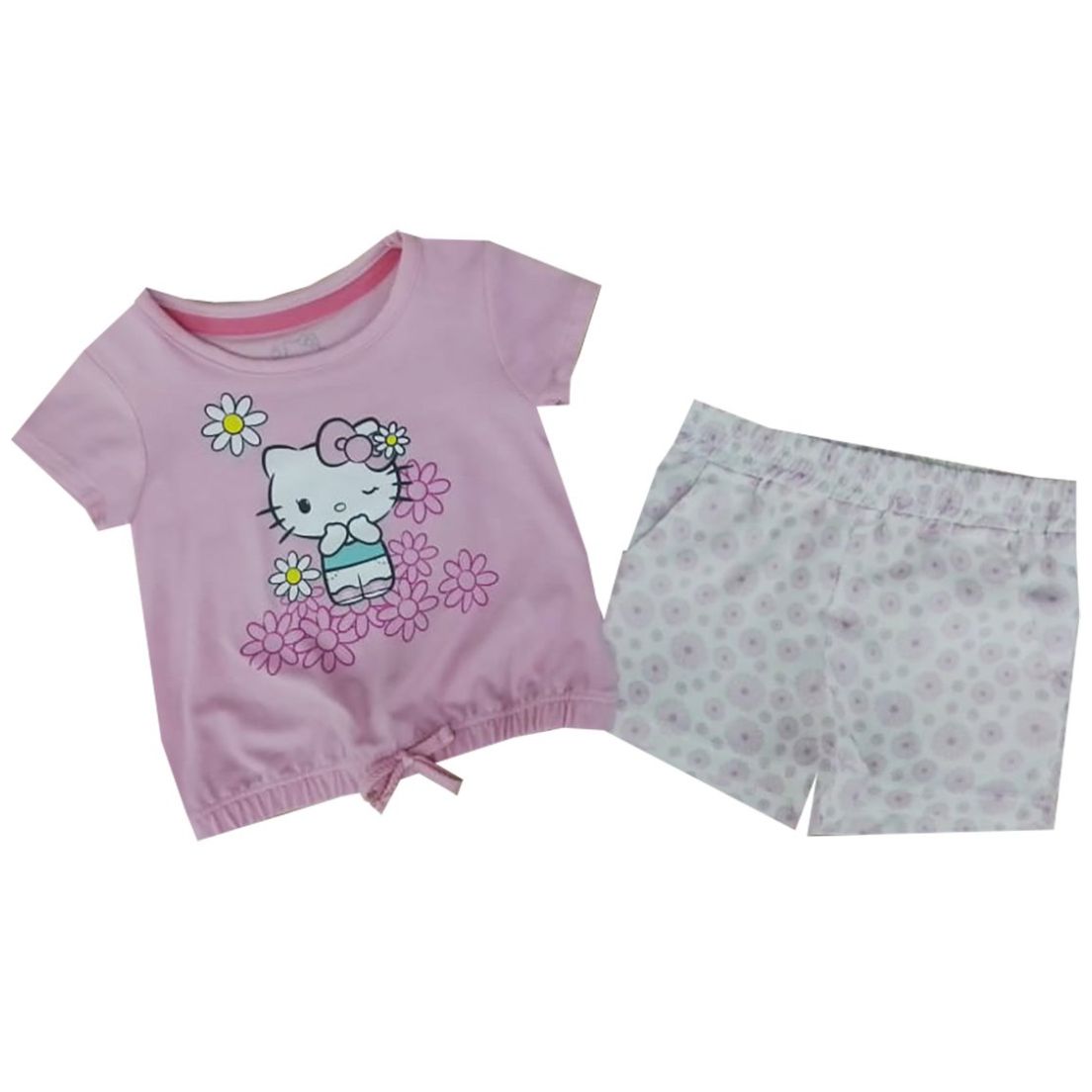 Conjunto para Niña Playera Hello Kitty Y Short Estampado Collage Floral Hello Kitty