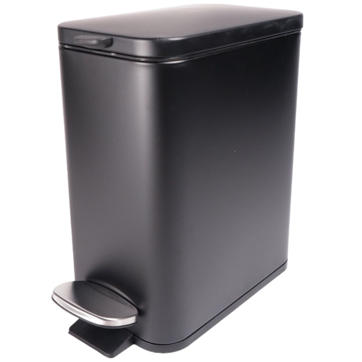 Home Nature Bote de Basura de Metal con Pedal  Color Negro 28.5*30.5*14 Cm