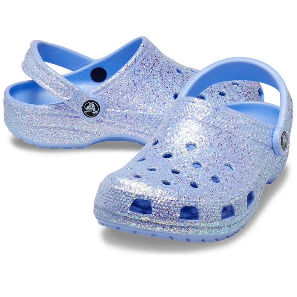 Sandalia Crocs Classic Glitter Clog Azul