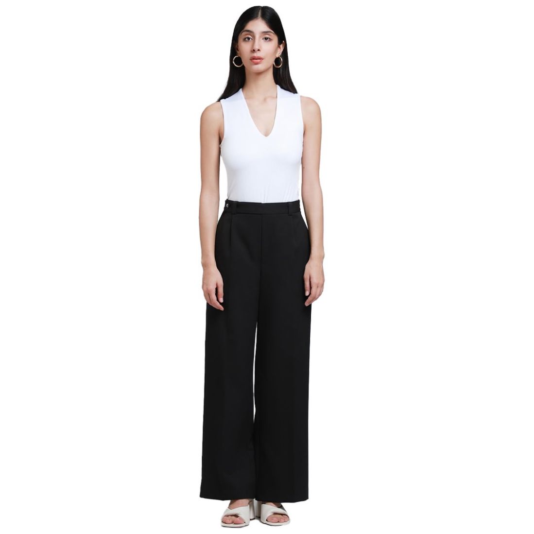 Panti Blusa Escote V Sin Manga Lob para Mujer