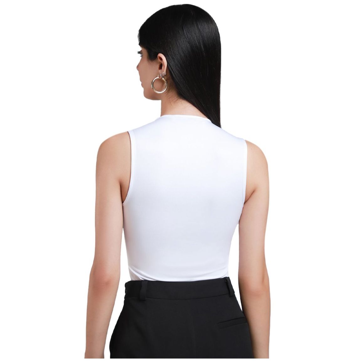 Panti Blusa Escote V Sin Manga Lob para Mujer