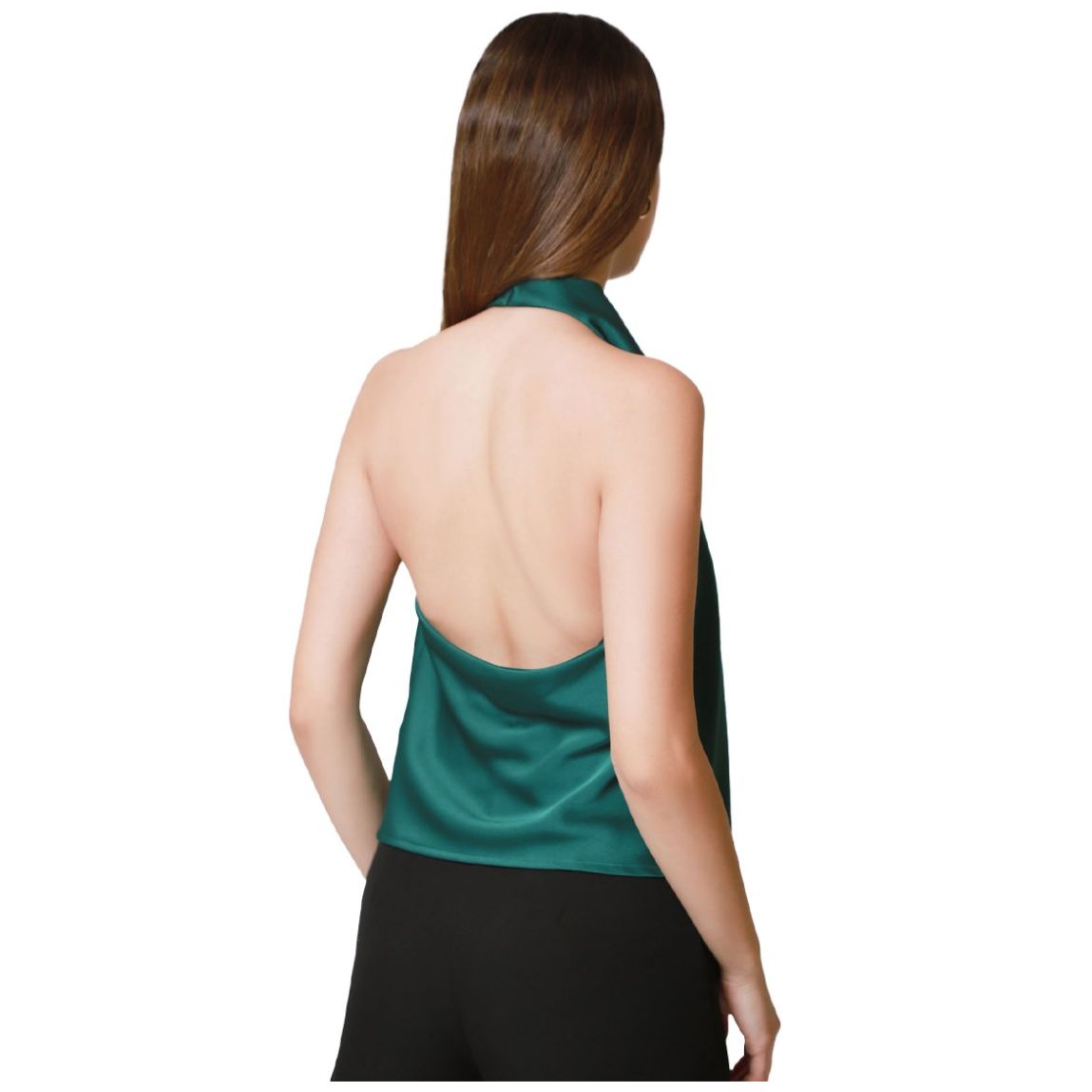 Blusa Cuello Halter Escote Columpio Lob para Mujer