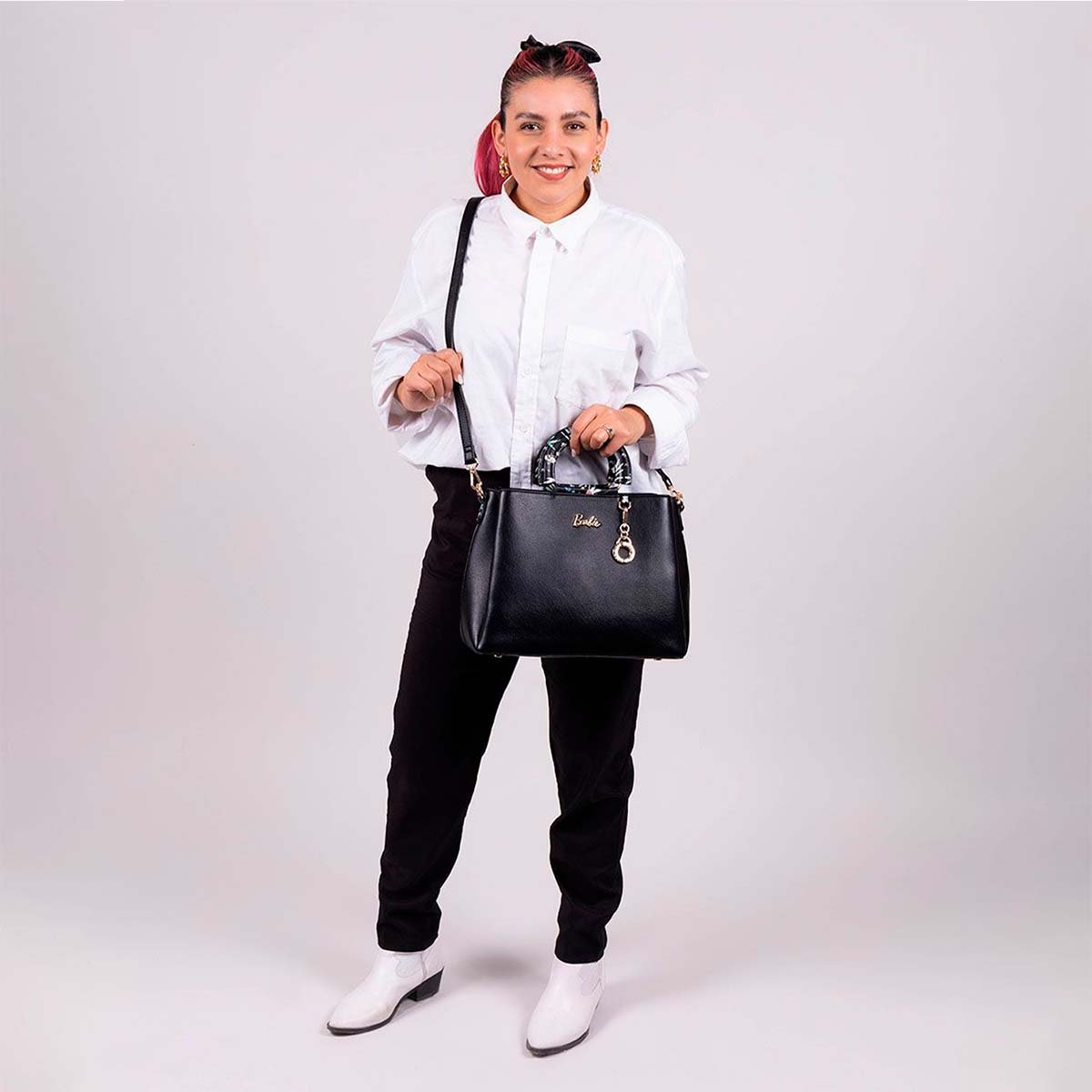 Bolso Satchel Barbie By Gorett Negro para Mujer