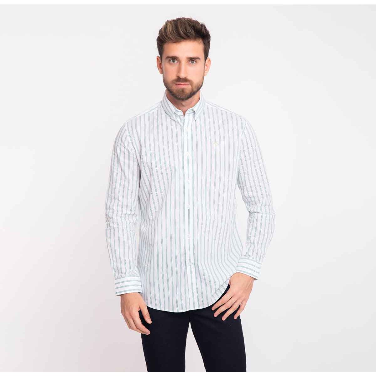 Camisa Casual Oscar de la Renta Diseño a Rayas para Hombre