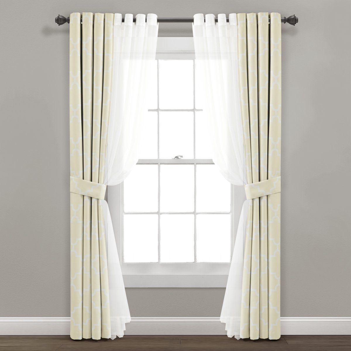 Cortinas Home & Details Bellagio Set de 6 Piezas 1.04X0.84 Ivory