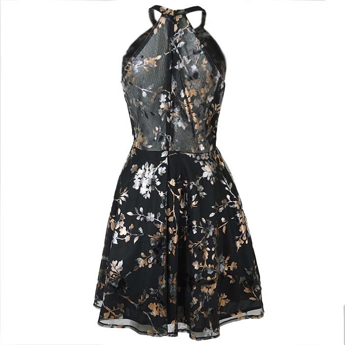 Vestido Corto de Fiesta con Estampado Halter para Mujer Noshe