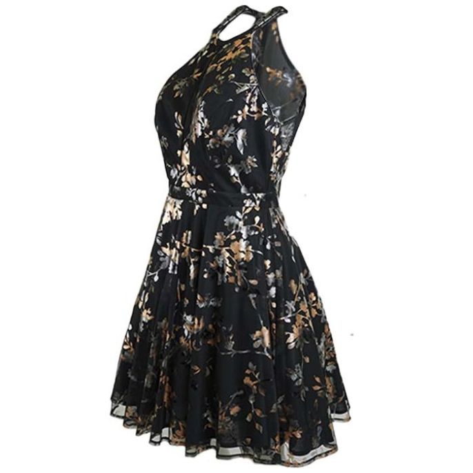 Vestido Corto de Fiesta con Estampado Halter para Mujer Noshe