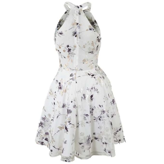 Vestido Corto de Fiesta con Estampado Halter para Mujer Noshe
