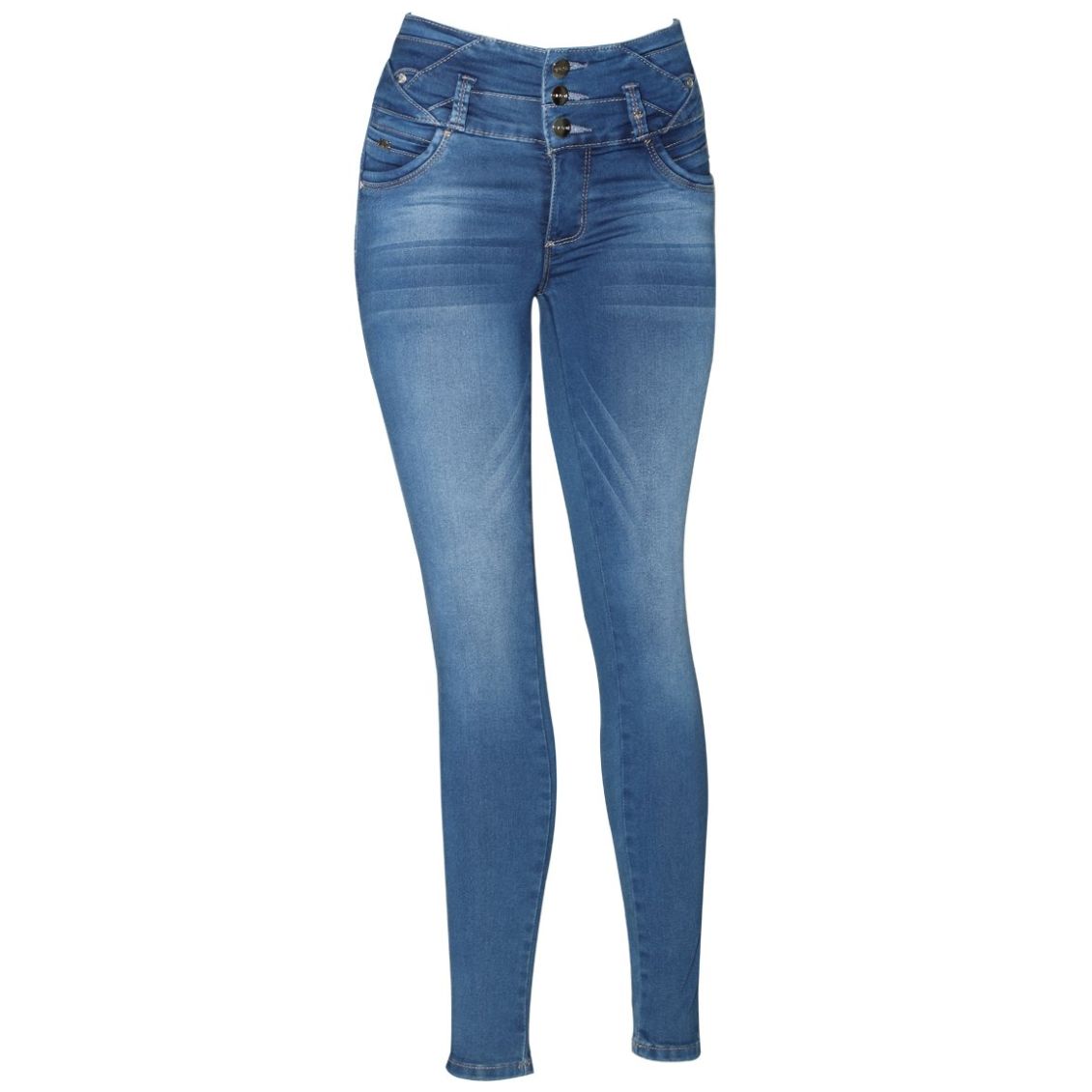Jeans Skinny 3 Botones con Bolsa Ciclon Jeans para Mujer