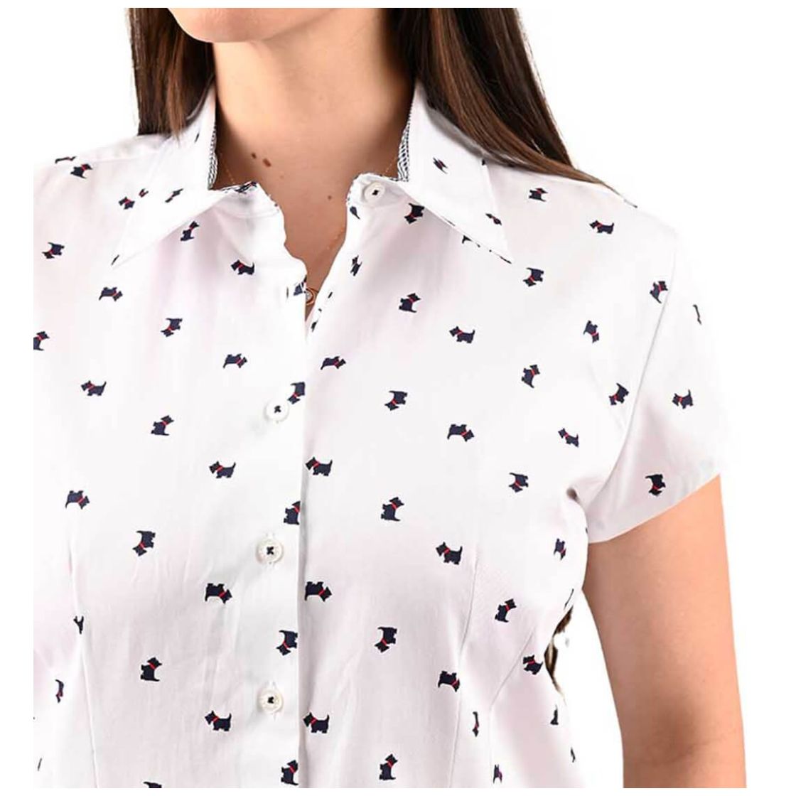 Blusa Básica Perritos Botones Ferrioni para Mujer