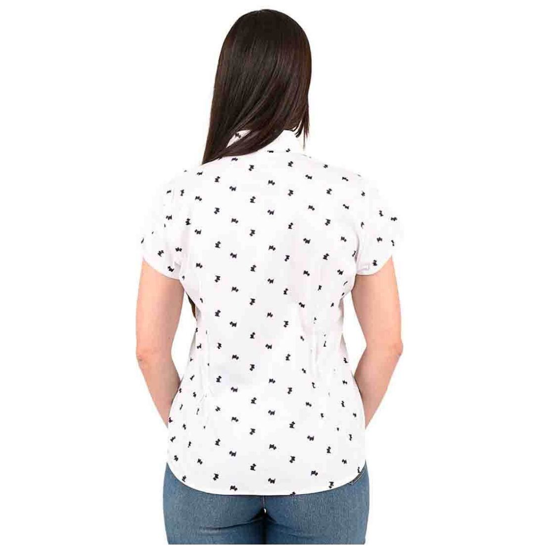 Blusa Básica Perritos Botones Ferrioni para Mujer