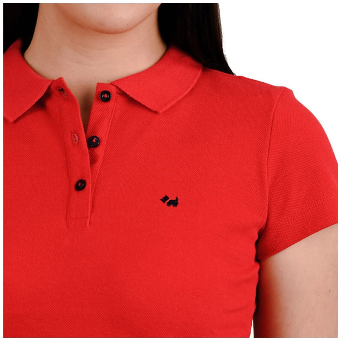 Playera Basic Polo Pique Botón Ferrioni para Mujer