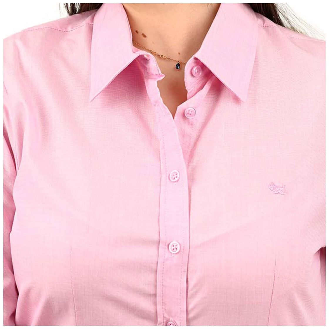 Blusa Fil Manga Corta con Botones Ferrioni para Mujer