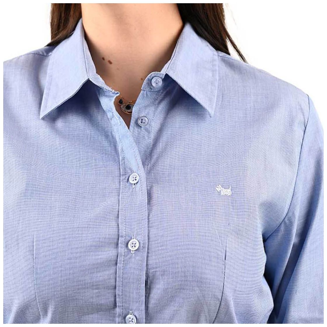 Blusa Fil Manga Corta con Botones Ferrioni para Mujer