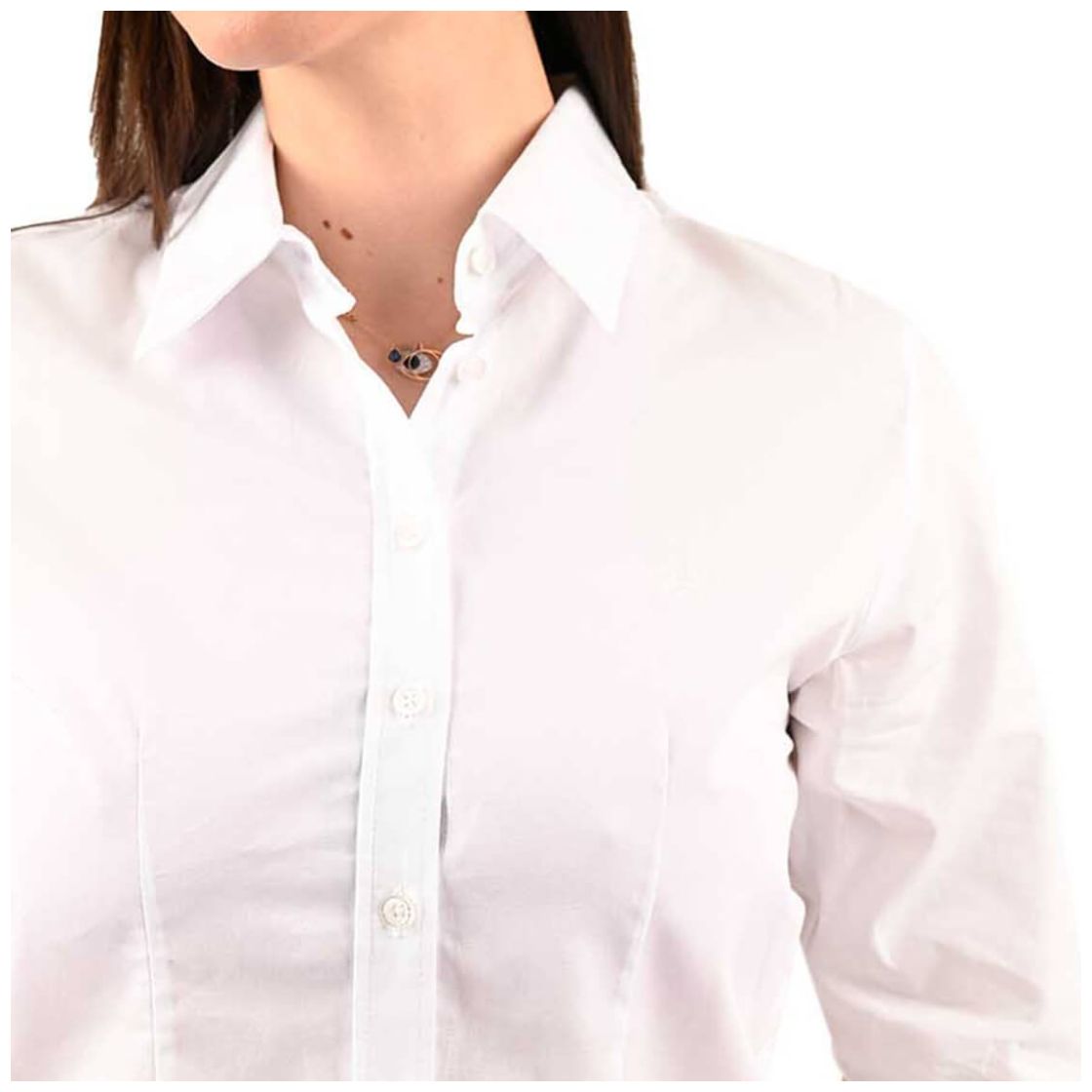 Blusa Fil Manga Corta con Botones Ferrioni para Mujer