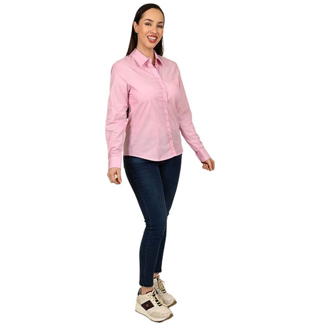 Blusa Fil Manga Corta con Botones Ferrioni para Mujer