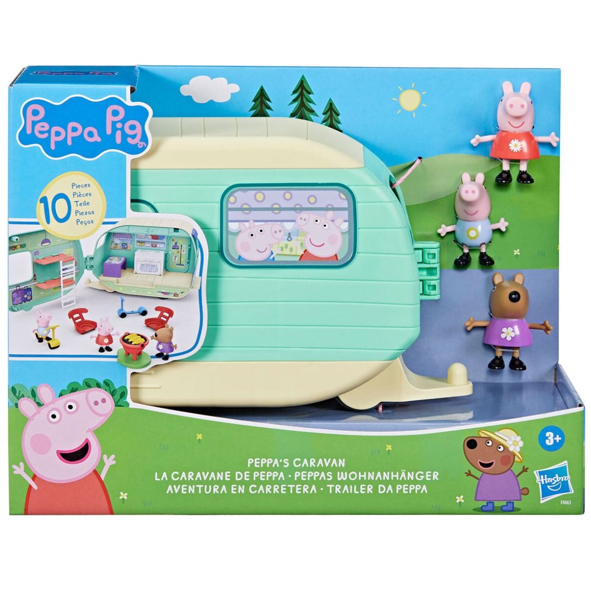 Peppa Pig Caravan Playset - Pink Camper Van Toy With 3 Figures & 6 Accessories For Preschool Kids - View #5