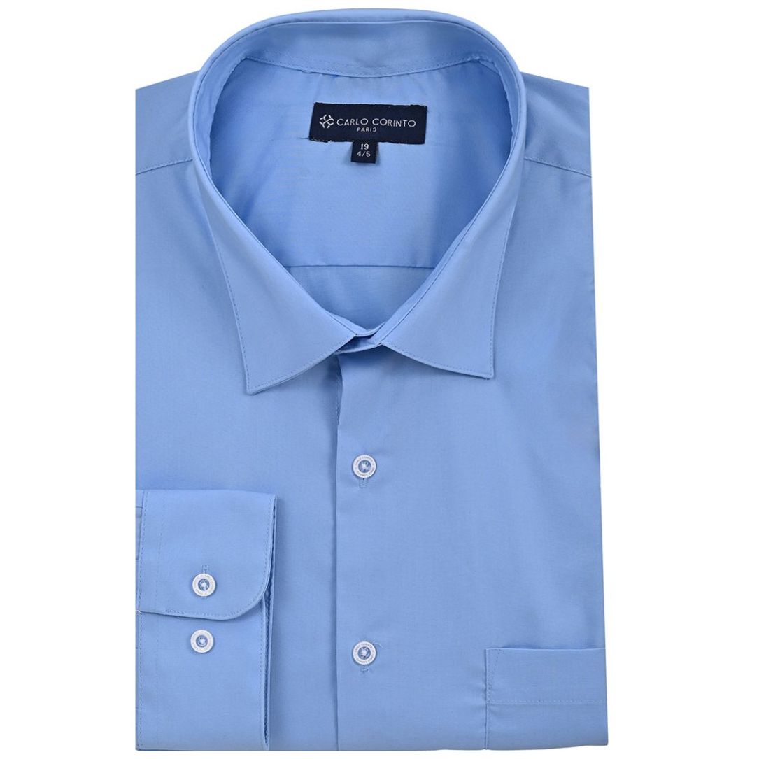 Camisa de Vestir Carlo Corinto Diseño Básico para Hombre Plus