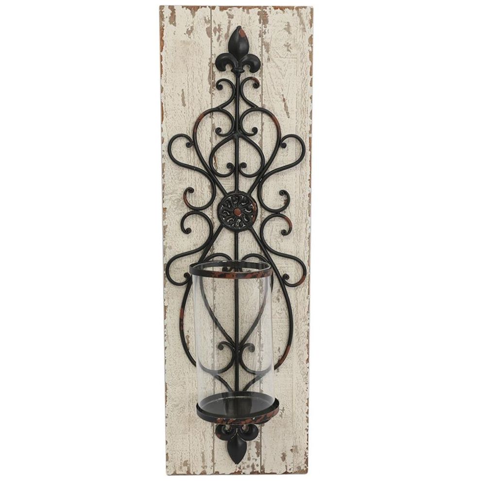 Candelabro De Pared De Hierro Negro - Juego De 2, Estilo Moderno Rústico, Ideal Decoración Hogar Y Bodas