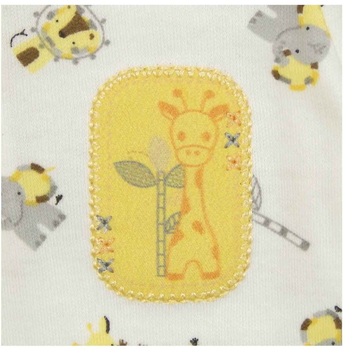 Conjunto para Bebé 2 Piezas Body Manga Corta Capucha con Orejas y Pantalón Amarillo Mondo Bambino