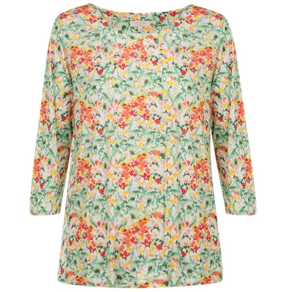 Blusa Manga 3/4 Estampada Life Styler para Mujer