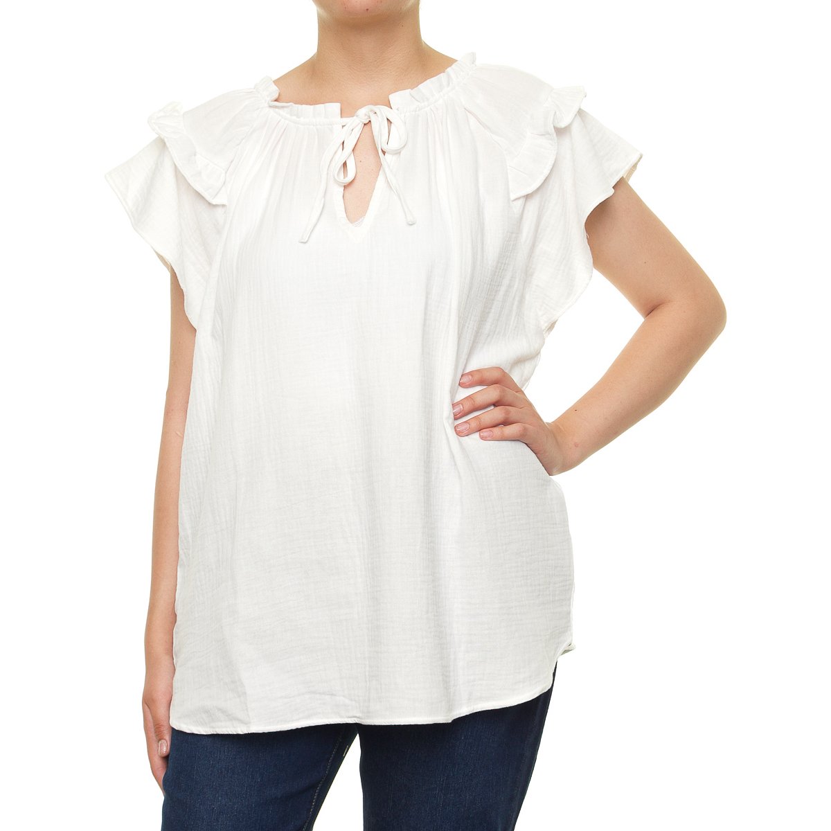 Blusa Cuello Olanes para Dama Lifestyler