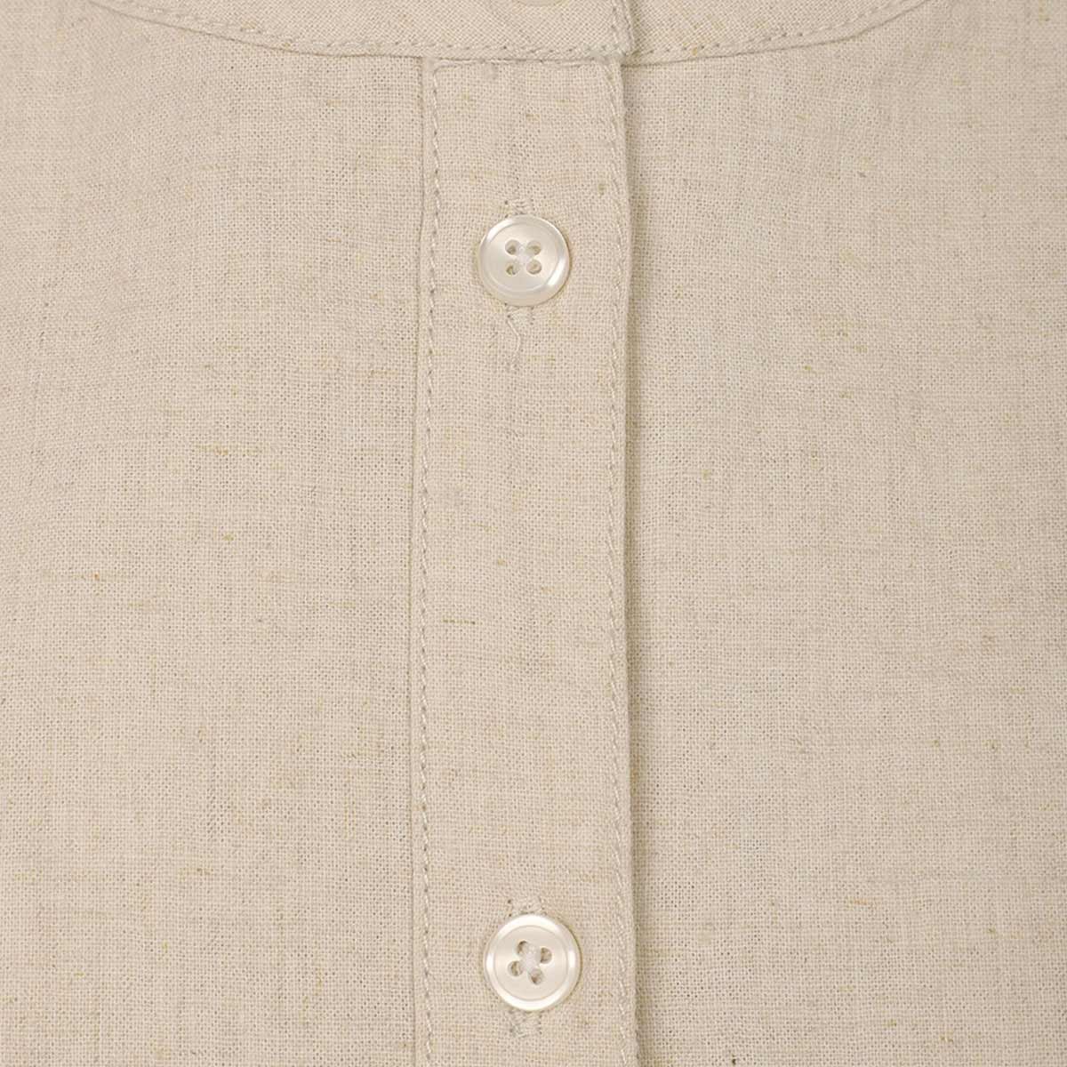 Vestido Lino de Manga Corta Life Styler para Mujer