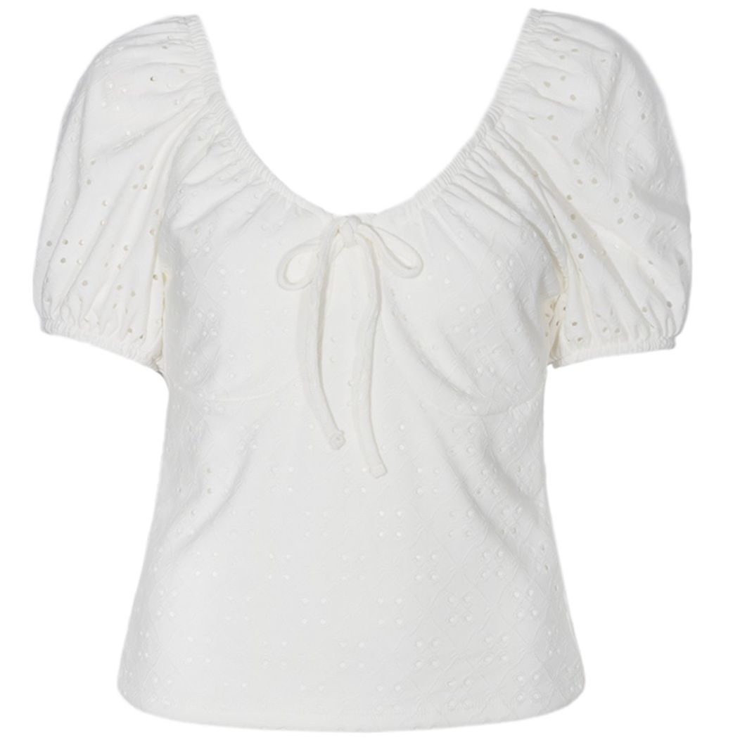 Blusa con Resorte en Cuello Limoncello para Mujer