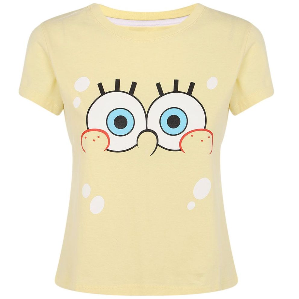 Playera Manga Corta Estampado Bob Esponja para Mujer