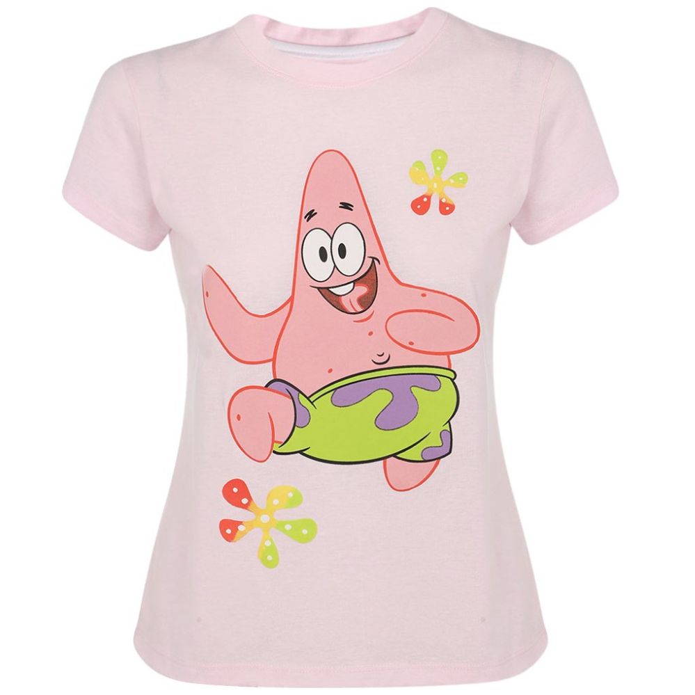 Playera Manga Corta Estampado Patricio Estrella para Mujer