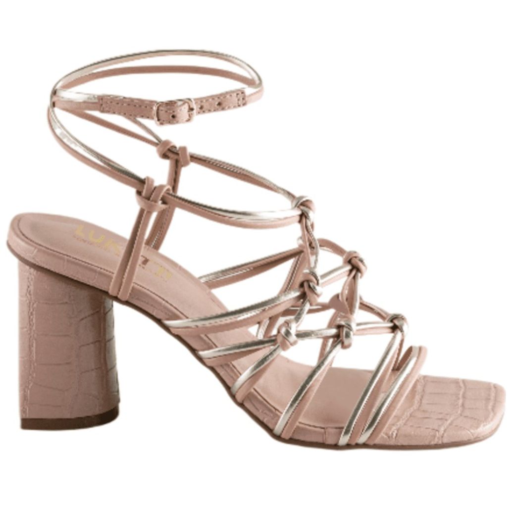 Sandalia Luketti con Tacón y Tiras Cruzadas para Mujer