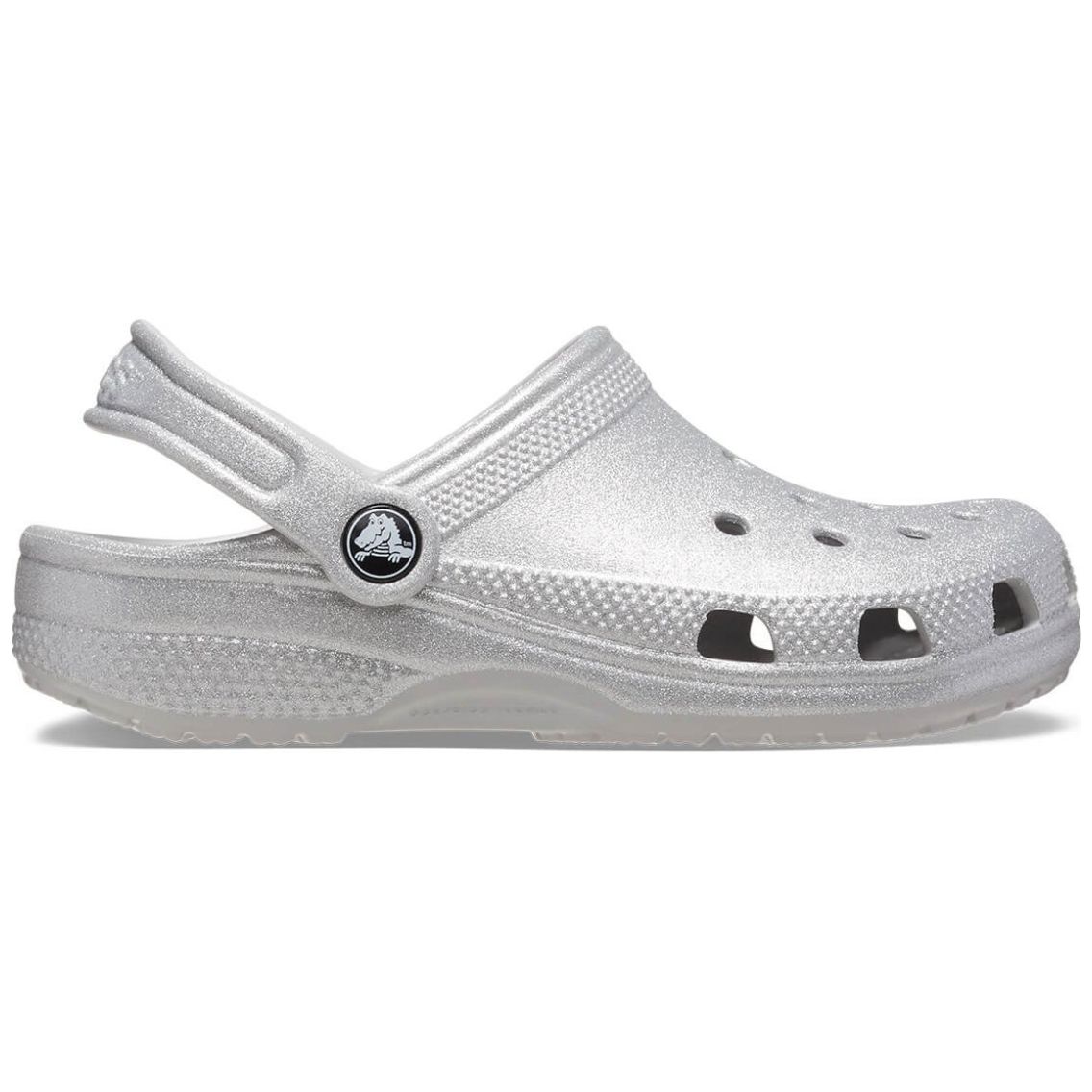 Sueco Crocs Classic Glitter 18-23 Plateado