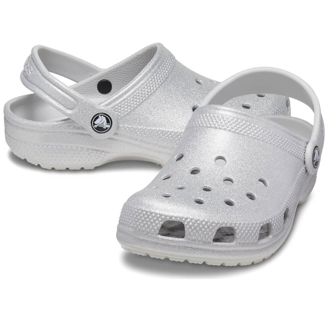 Sueco Crocs Classic Glitter 18-23 Plateado
