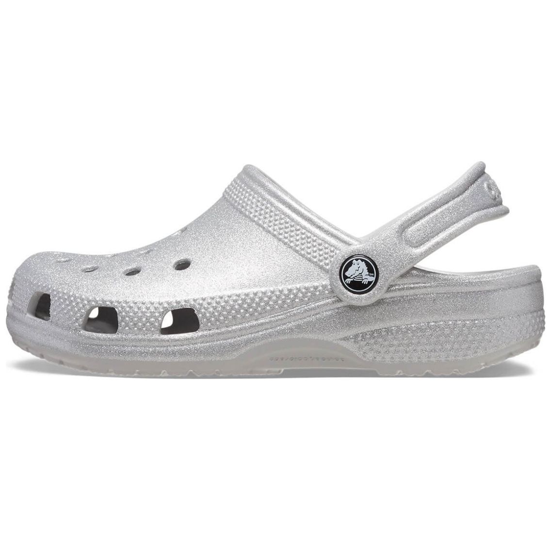 Sueco Crocs Classic Glitter 18-23 Plateado