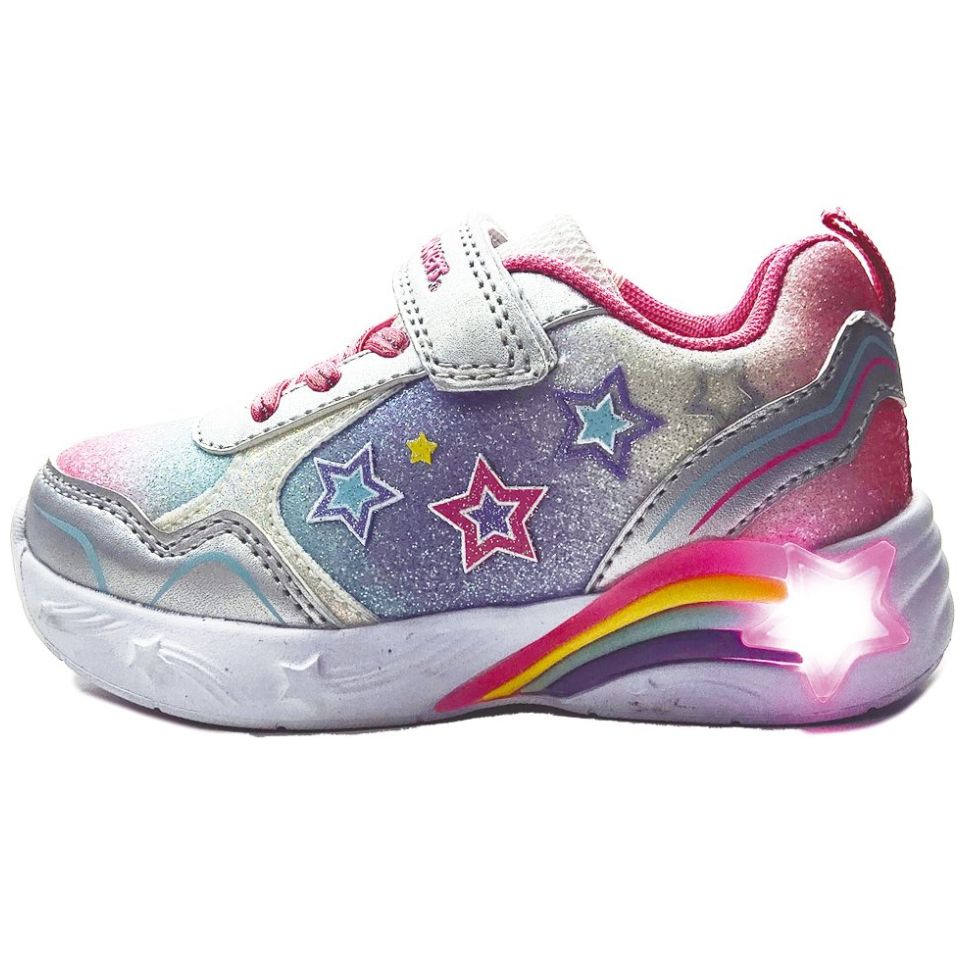 Tenis Bubble Gummers Luces con Velcro 14-20 Blanco