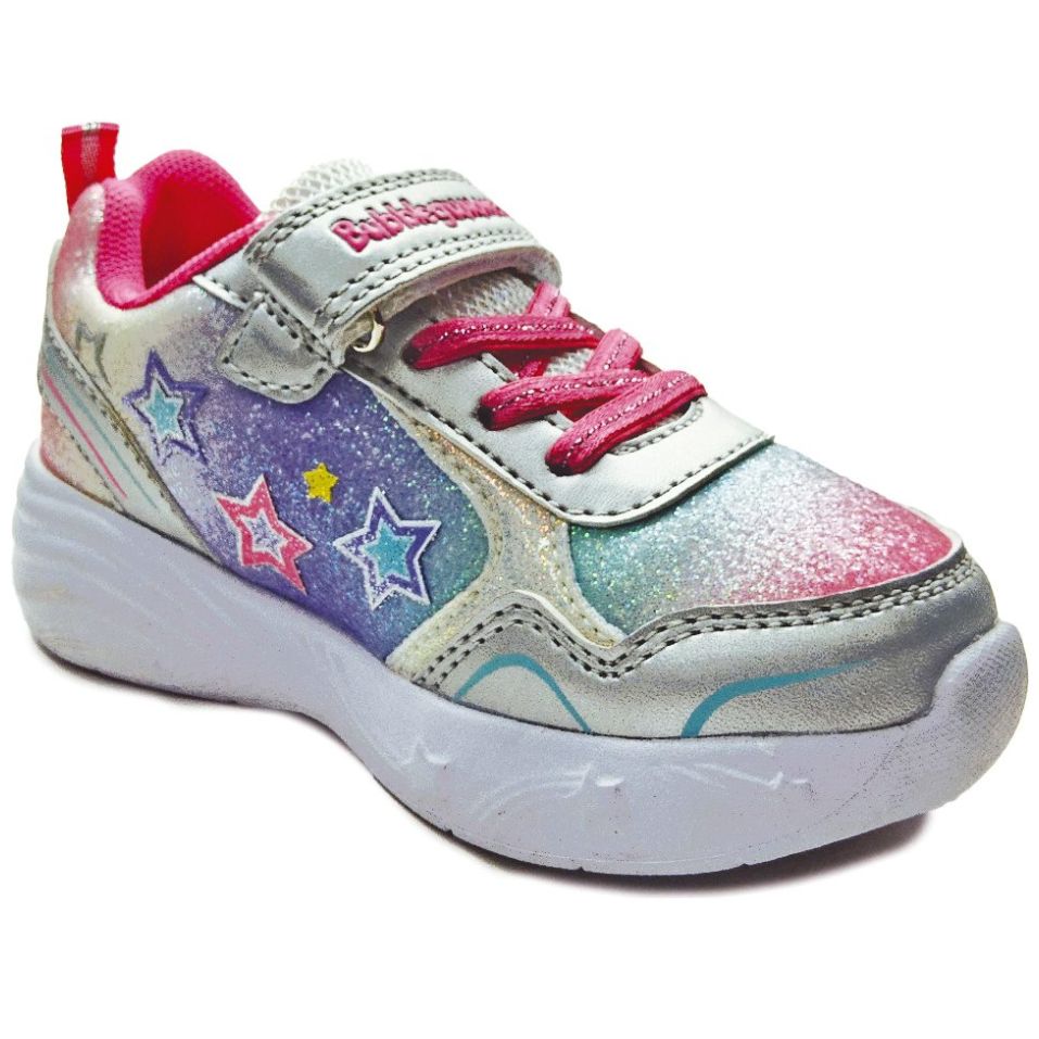 Tenis Bubble Gummers Luces con Velcro 14-20 Blanco