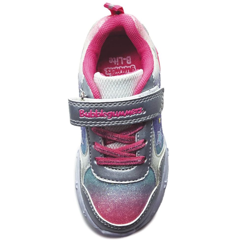 Tenis Bubble Gummers Luces con Velcro 14-20 Blanco