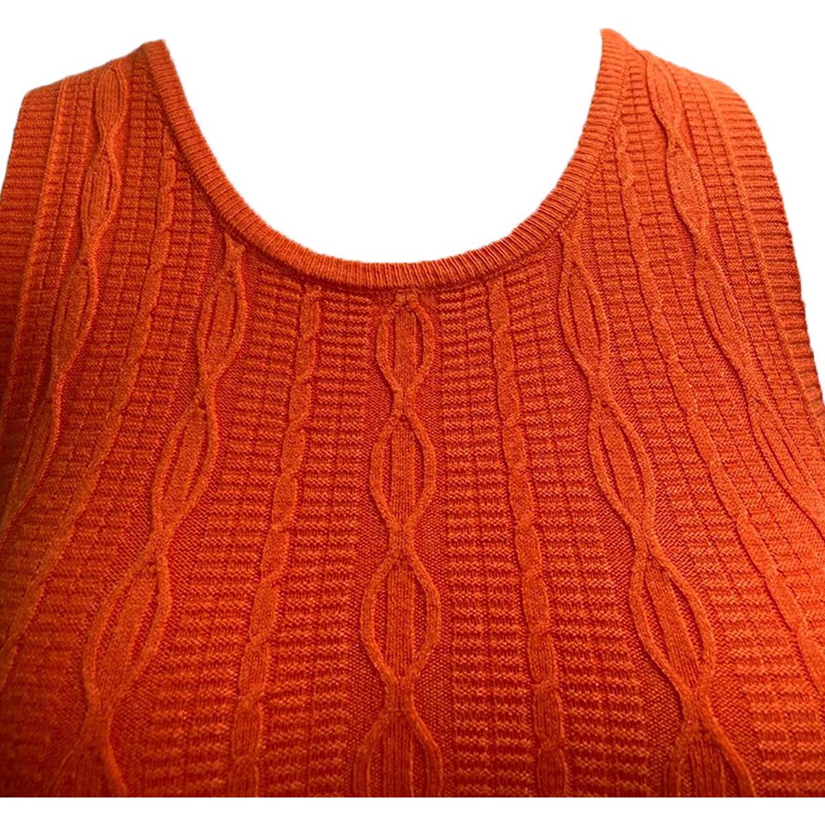 Blusa Sin Mangas con Tejido Y Cuello Redondo Uk para Mujer