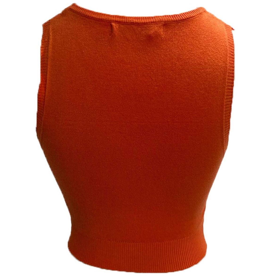 Blusa Sin Mangas con Tejido Y Cuello Redondo Uk para Mujer