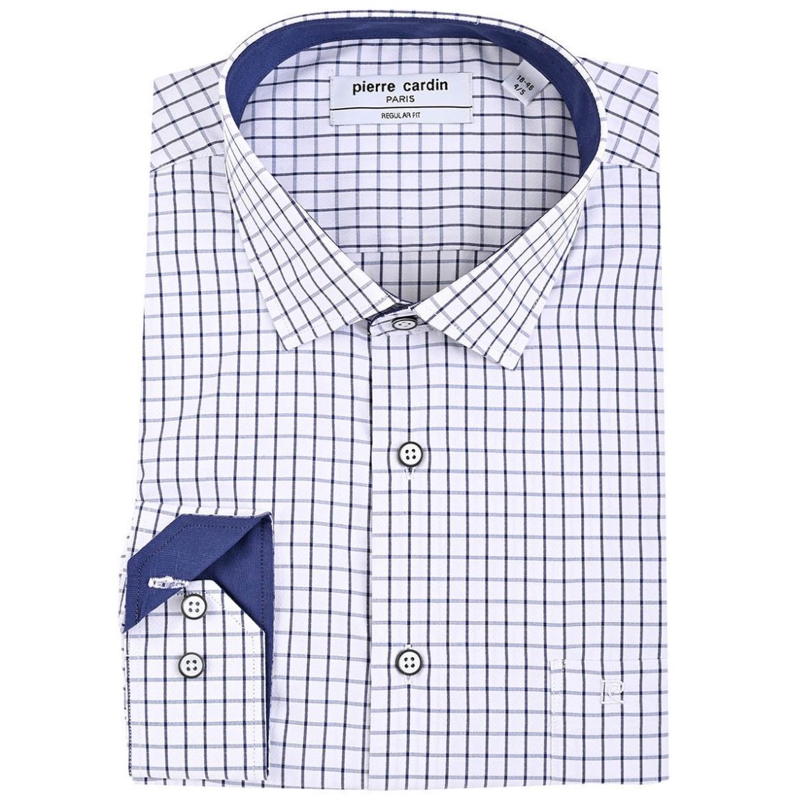 Camisa Maga Larga Cuadros  Pierre Cardin para Hombre