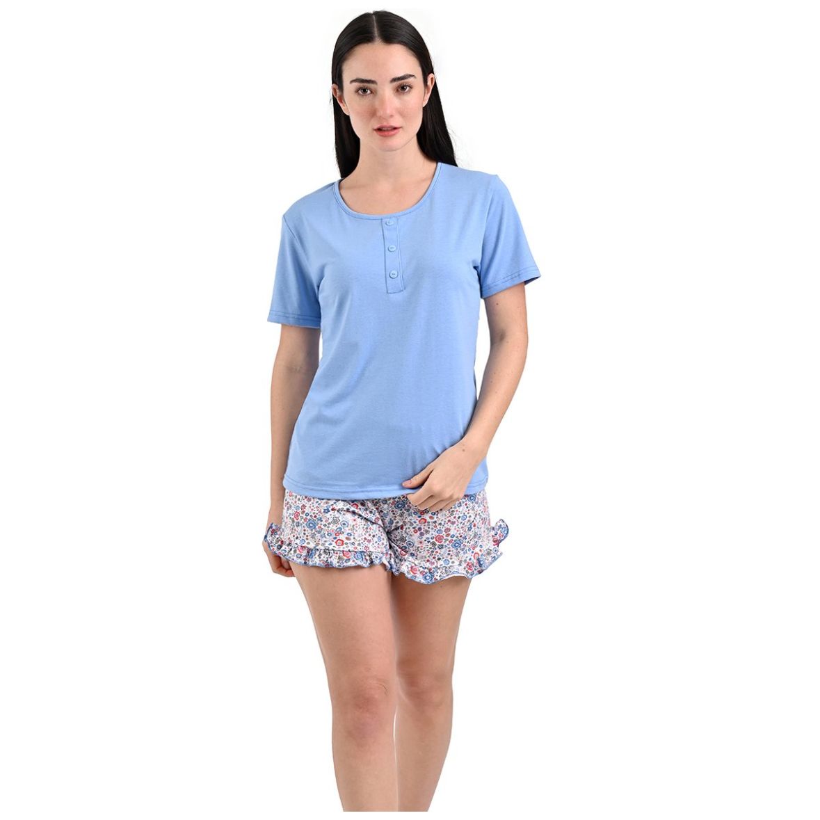 Pijama de Manga Crta Y Short Isotoner para Mujer