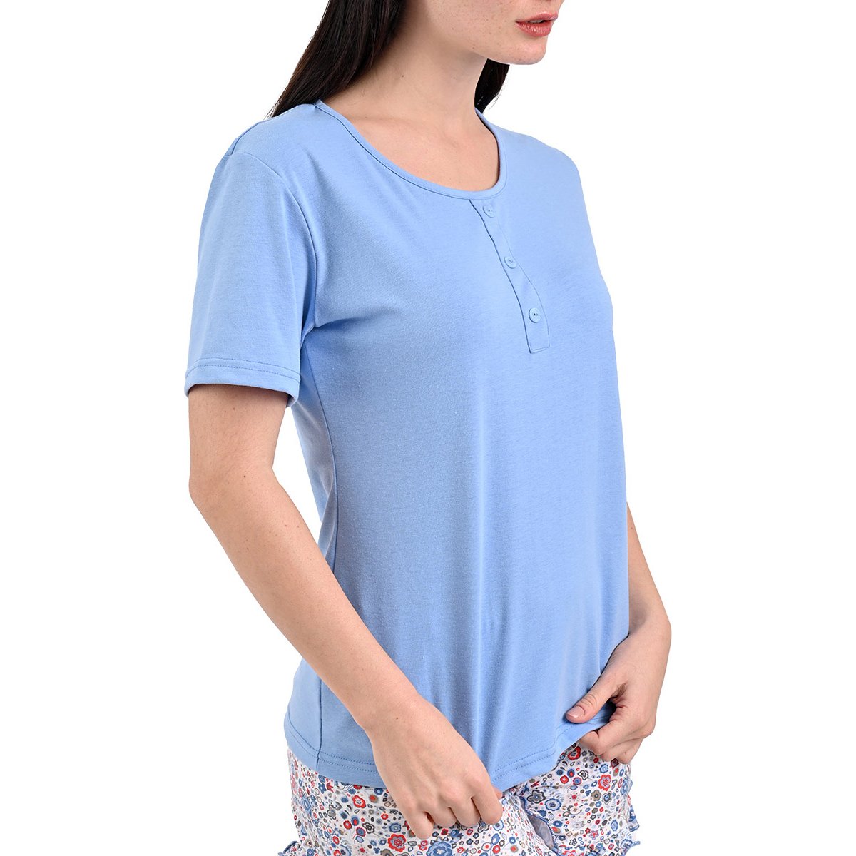 Pijama de Manga Crta Y Short Isotoner para Mujer