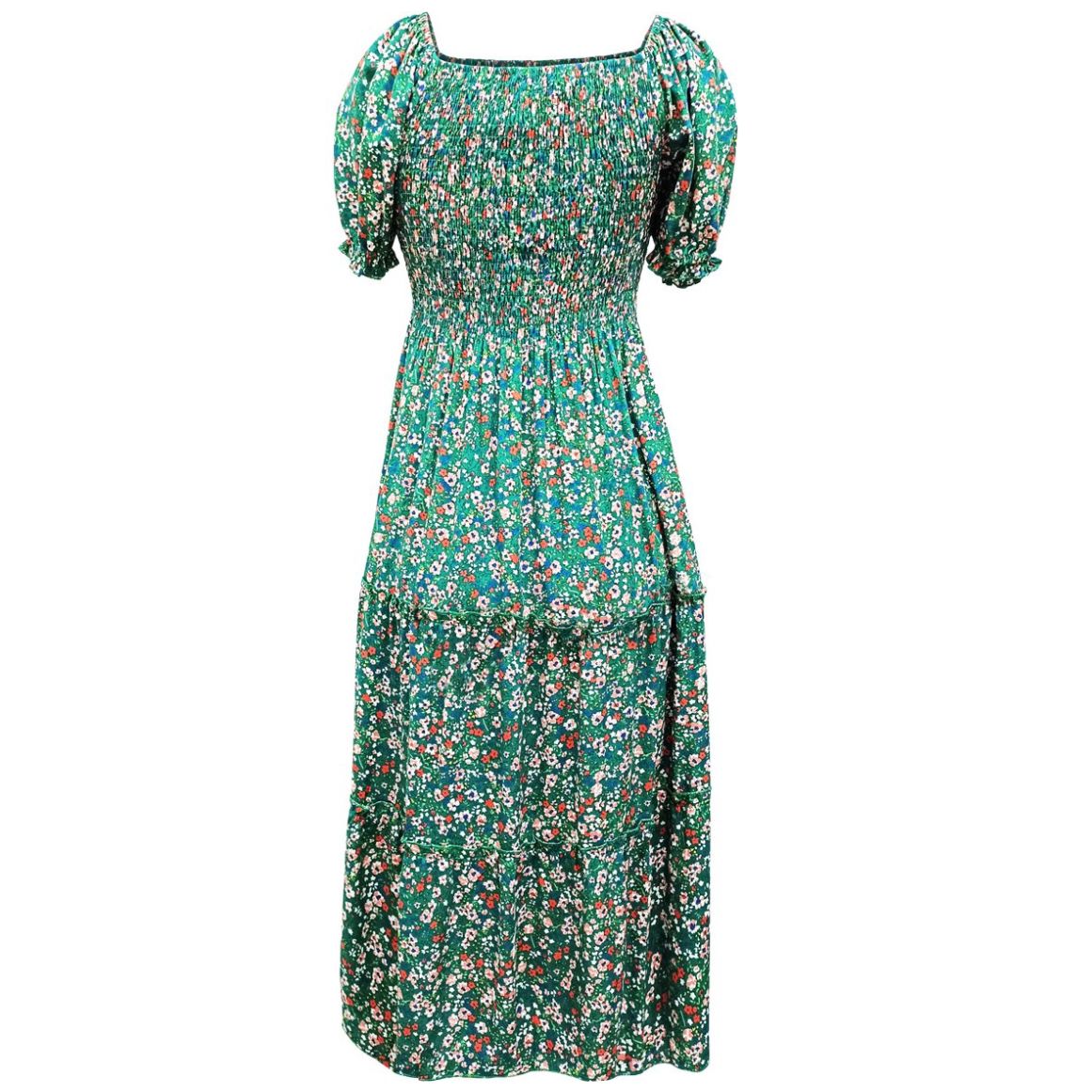 Vestido Dulce Guayaba Cuello Redondo y Diseño Estampado